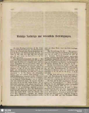 Wichtige Nachträge und wesentliche Berichtigungen