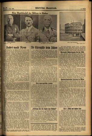 Zweite Ausgabe vom Montag, den 02. Mai 1938.