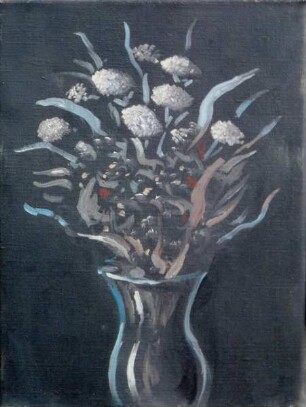 Phantasieblumen auf schwarzem Grund