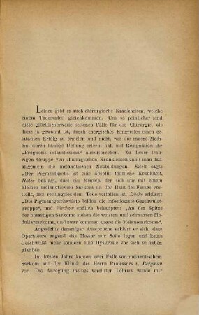 Zur Statistik der melanotischen Geschwülste