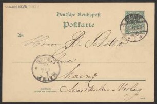 Brief an B. Schott's Söhne : 10.04.1894