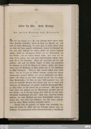 I. Ueber die Ehe. Erste Predigt. Am zweiten Sonntag nach Trinitatis.
