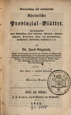 Gemeinnützige und unterhaltende rheinische Provinzial-Blätter, 2. 1835, Nr. 4