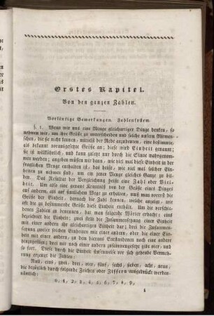 Erstes Kapitel. Von den ganzen Zahlen.