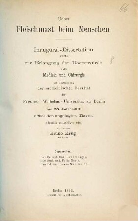 Über Fleischmast beim Menschen