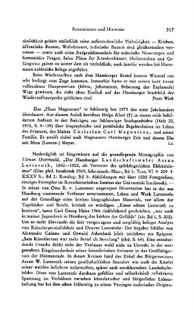 Osterwold, Tilman :: Der Hamburger Landschaftsmaler Ascan Lutteroth, 1842 - 1923, als Vertreter des spätbürgerlichen Eklektizismus, 3 Bde., Diss. : Innsbruck, 1969