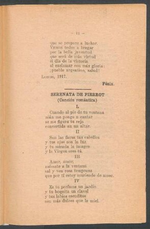 Serenata de Pierrot : (Canción romántica)