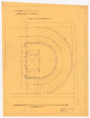 Nationalbank für Deutschland, Berlin: Treppe 2.OG: Grundriss 1:25