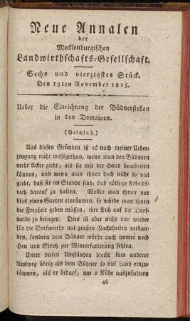 Sechs und vierzigstes Stück. Den 15ten November 1815.