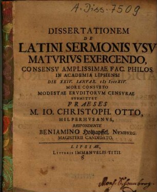 De Latini sermonis usu maturius exercendo