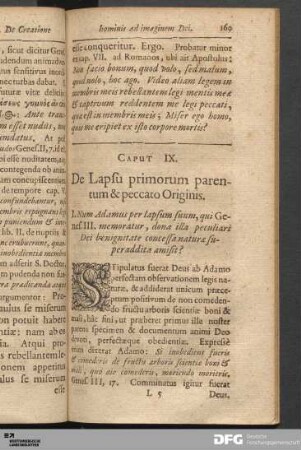 Caput IX. De Lapsu primorum parentum & peccato Originis.