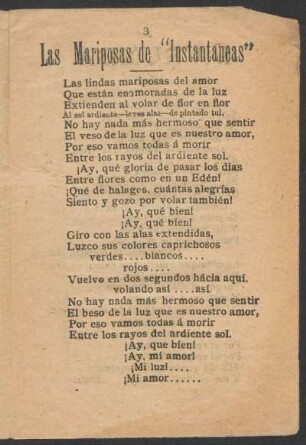 Las Mariposas de "Instantáneas"