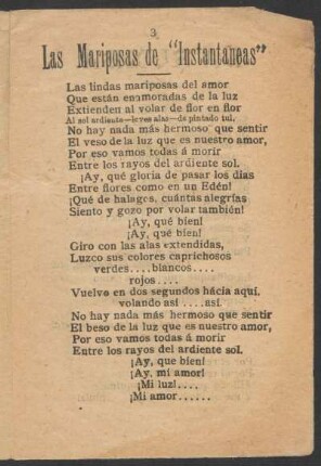 Las Mariposas de "Instantáneas"