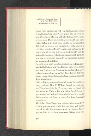 An Johann Heinrich Voss und Frau Ernestine Wandsbeck, den 27. Juni 1811