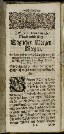 Täglicher Morgen-Seegen. - Reformation-Gebet.