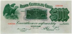 Geldschein, 500 Pesos, 29.1.1929