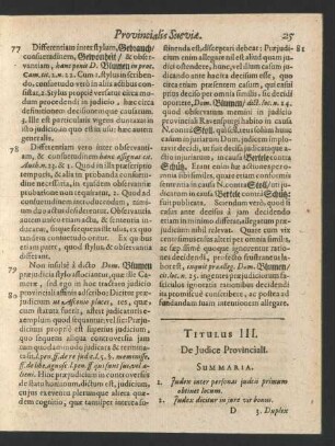 Titulus III. De Judice Provinciali.
