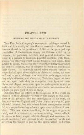Chapter XXII. Origin of the first war with England
