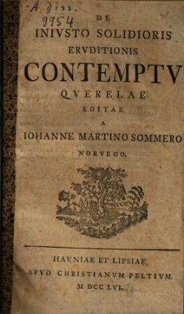 De Iniusto Solidioris Eruditionis Contemptu Querelae