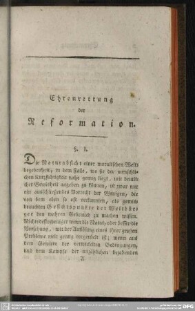 Ehrenrettung der Reformation