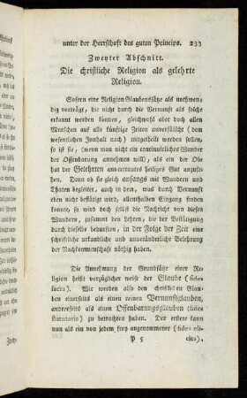 Zweyter Abschnitt. Die christliche Religion als gelehrte Religion
