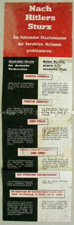 Abwurfflugblatt der Alliierten über die Perspektiven des deutschen Volkes nach dem Sturz Hitlers