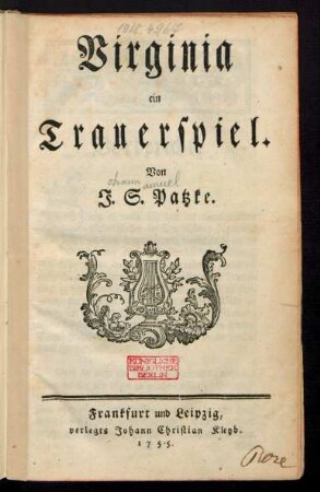 Virginia : ein Trauerspiel