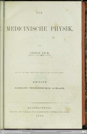 Suppl.-Bd.: Die medicinische Physik