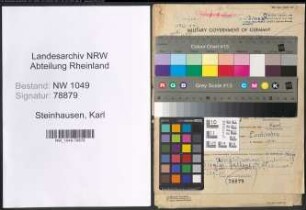 Entnazifizierung Karl Steinhausen , geb. 13.09.1888 (Tierarzt)