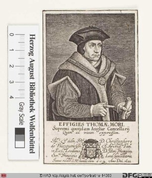 Bildnis (Sir) Thomas More (lat. Morus)
