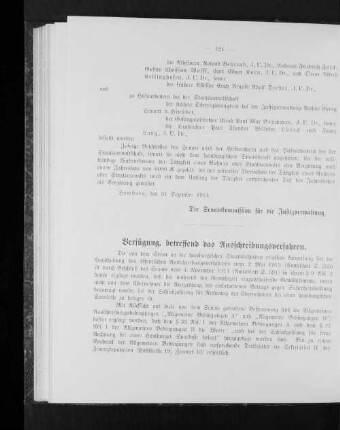 Verfügung, betreffend das Ausschreibungsverfahren