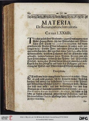 Materia de Renunciatione haereditatis