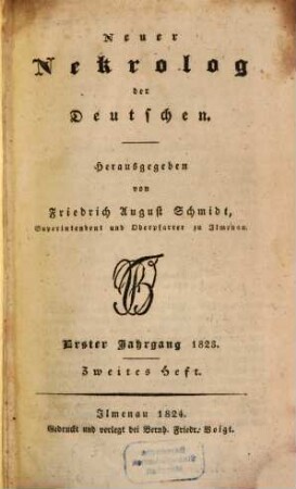 Neuer Nekrolog der Deutschen. 1,2, 1,2. 1823 (1824)