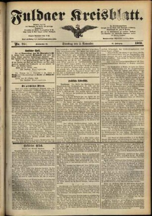 Ausgabe vom Dienstag, den 02. November 1909.
