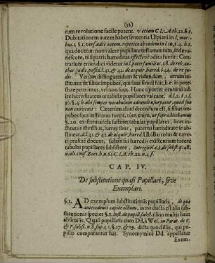 Cap. IV. De substitutione quasi Pupillari, sive Exemplari.