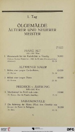 Ölgemälde älterer und neuerer Meister (Nr. 1-61)