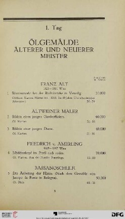 Ölgemälde älterer und neuerer Meister (Nr. 1-61)