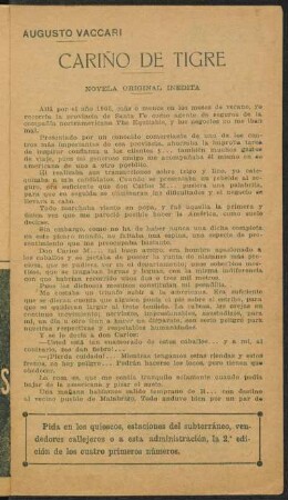 Cariño de tigre : novela original inédita