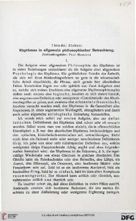 21: Rhythmus in allgemein philosophischer Betrachtung