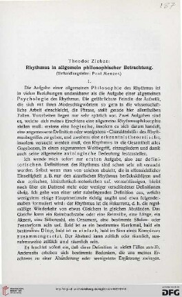 21: Rhythmus in allgemein philosophischer Betrachtung