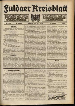 Ausgabe vom Montag, den 17. Juni 1912.