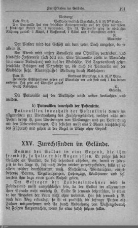 XXV. Zurechtfinden im Gelände