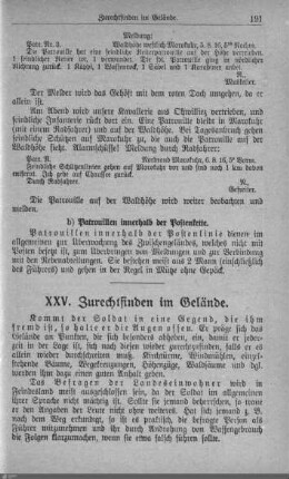XXV. Zurechtfinden im Gelände