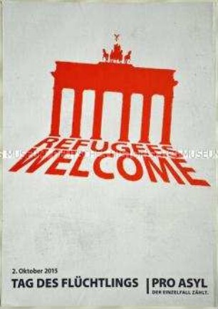 Plakat zum Tag des Flüchtlings am 2. Oktober 2015