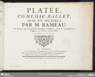 Platée : comédie-ballet
