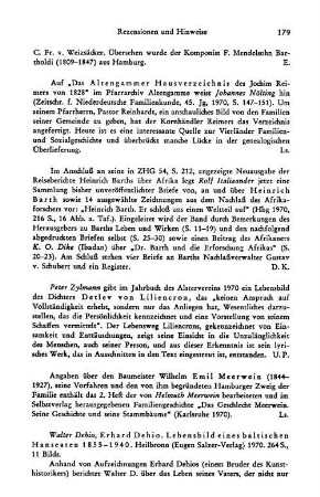 Das Geschlecht Meerwein, seine Geschichte und seine Stammbäume, Heft 2, bearbeitet und hrsg. von Helmut Meerwein : Karlsruhe, Selbstverl. des Verf., 1970