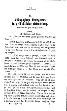 Pädagogische Schlagworte in geschichtlicher Beleuchtung
