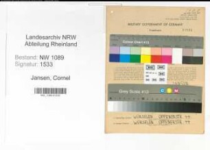 Entnazifizierung Cornel Jansen , geb. 05.02.1921 (Feuerwehrmann)