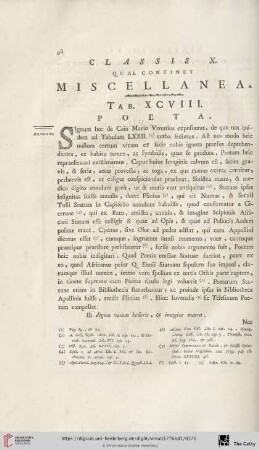 Classis X, quae continet Miscellanea