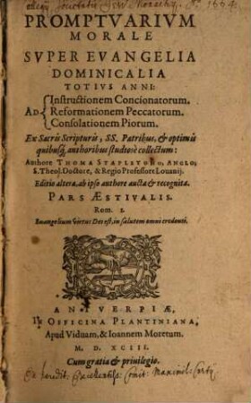 Promptuarium morale super evangelia dominicalia totius anni